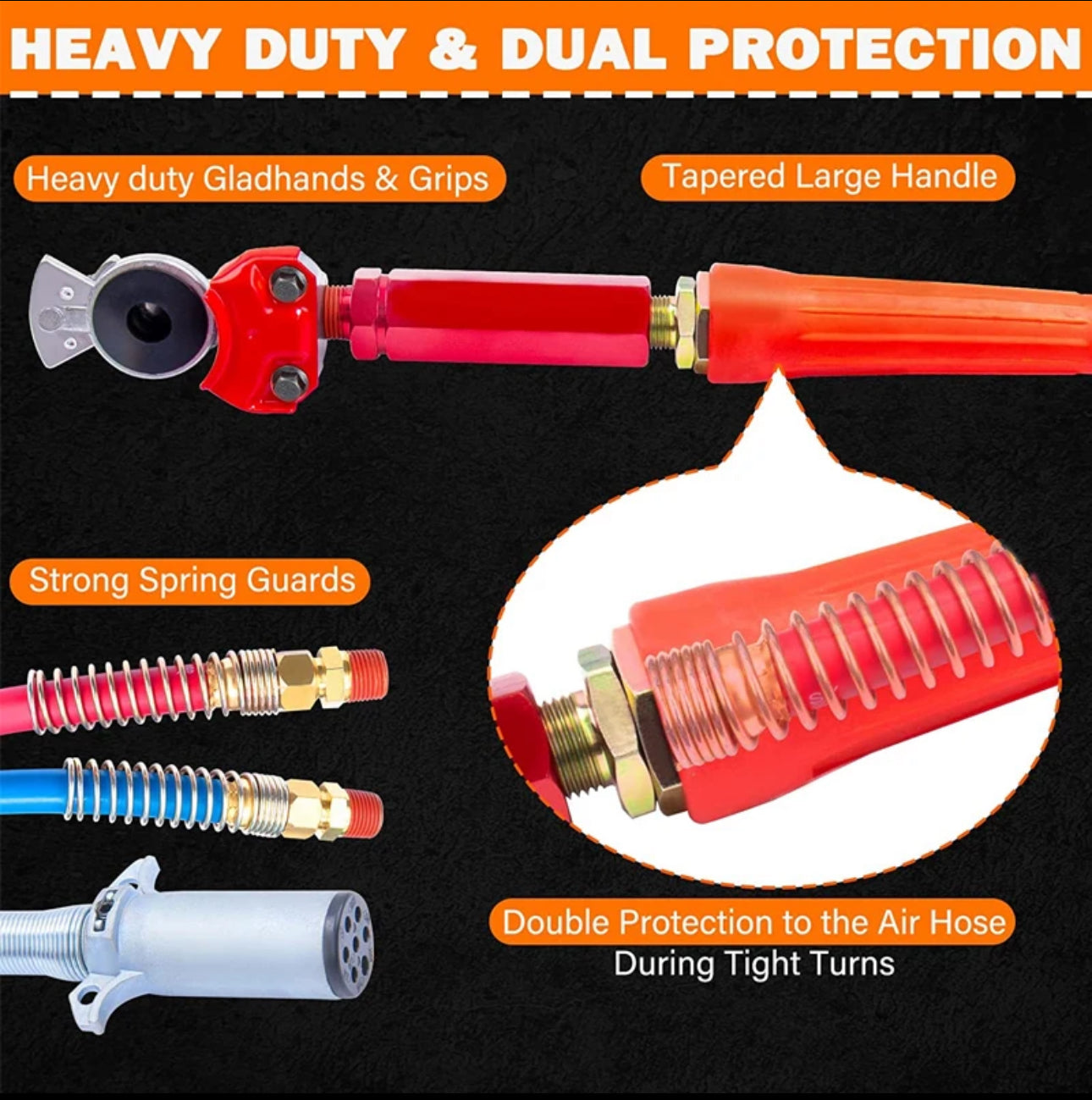 3 In 1 Air Hose & Electrical Lines for Semi Trucks