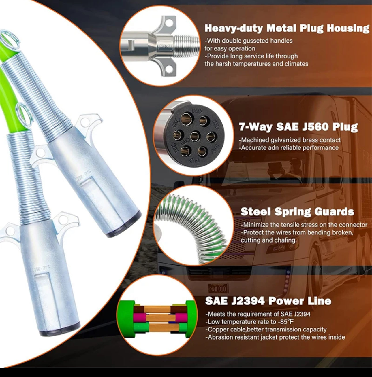 3 In 1 Air Hose & Electrical Lines for Semi Trucks